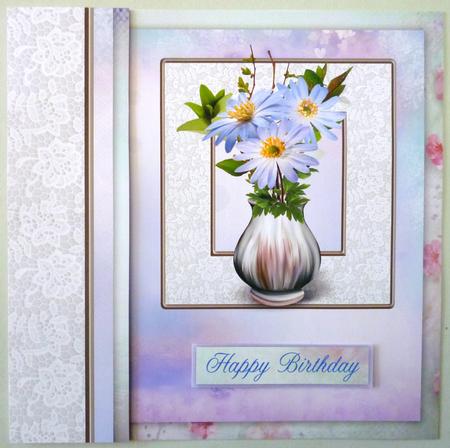 Lilac Anemone & Lace 8x8inch Topper by Michelle Chivers