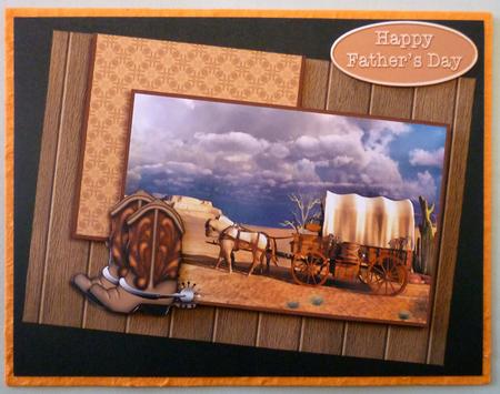 Western Wagon Collage Style Card by Michelle Chivers