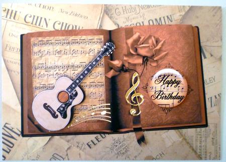 Book Style Music Card Topper by Michelle Chivers