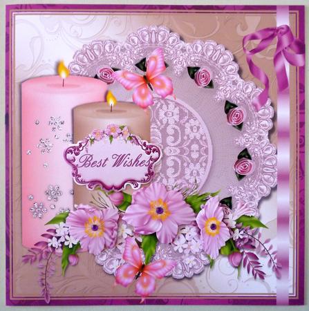 Floral and Candles Card Topper by Michelle Chivers