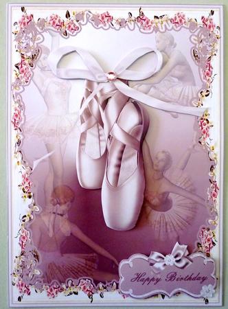 Ballet Shoes Card Front with Foxgloves by Michelle Chivers