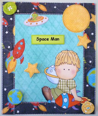 Little Boy with Rocket & Planets Topper by Michelle Chivers