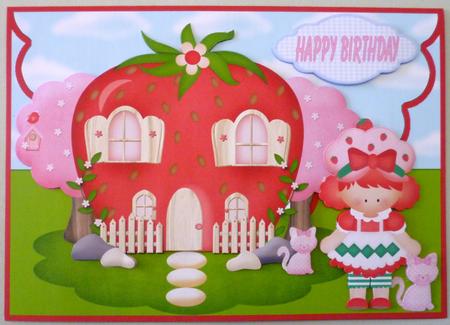 Sweet Strawberry Card Front by Michelle Chivers