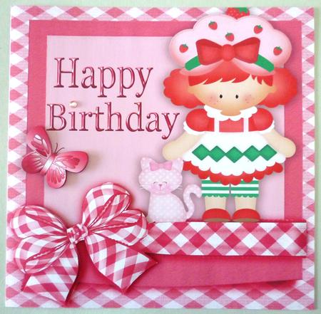 Little Strawberry Girl with Her Kitty and Big Bow by Michelle Chivers