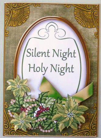Olive Poinsettia Silent Night Oval 7x5in Step by Step by Michelle Chivers