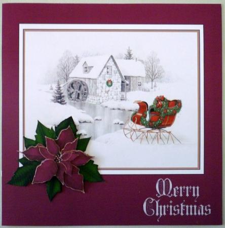 Poinsettia Snow Scene by Michelle Chivers