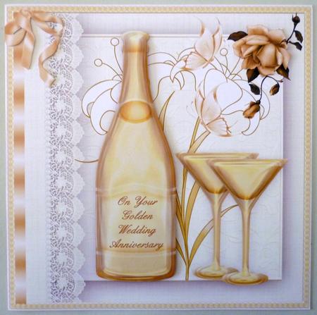 Golden Wedding Anniversary Card Topper/front by Michelle Chivers