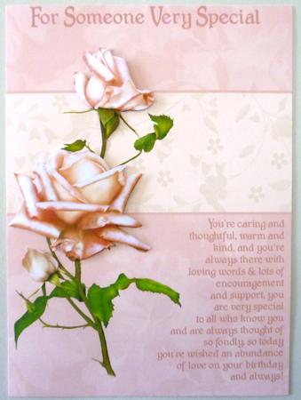 Rose Birthday Greeting Card Quick Front by Michelle Chivers