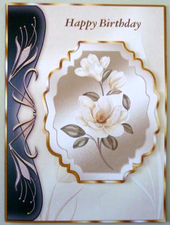 Ivory Magnolias Art Nouveau Card Fronts - Birthday by Michelle Chivers
