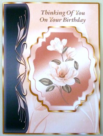 Coral Magnolias Art Nouveau Card Front - Birthday by Michelle Chivers