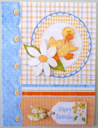 Duck, Card Topper, with Various Greetings by Michelle Chivers