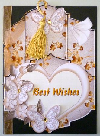 Heart and Gold Best Wishes Bookmark Card Topper by Michelle Chivers