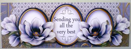 Blue Magnolia Sending My Best Large Dl Decoupage Card Kit by Michelle Chivers