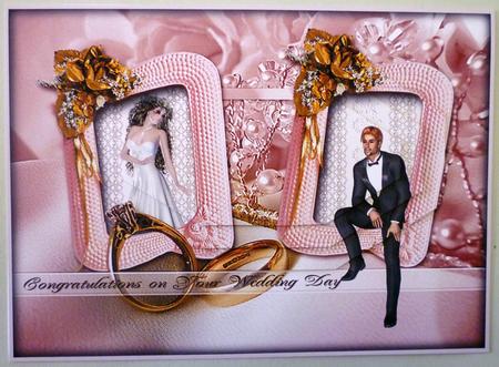 Pink Wedding Day Congratulations by Michelle Chivers