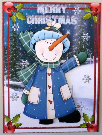 Snowman in Blue by Michelle Chivers
