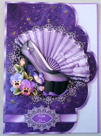Pansyful Passion in Purple Scallop Card Front by Michelle Chivers