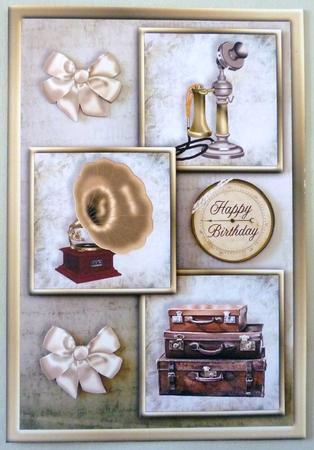 Nostalgia Vintage Three Square Quick Card by Michelle Chivers