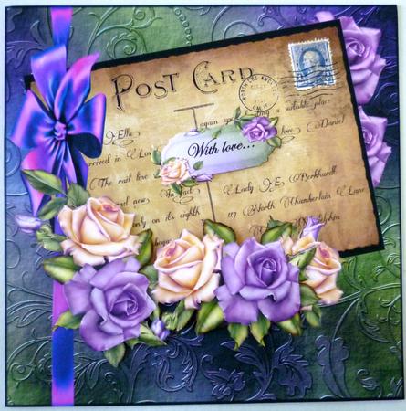 Vintage Postcard Heritage Roses by Michelle Chivers