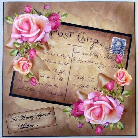 Vintage Postcard Roses Special Mother & Daughter by Michelle Chivers