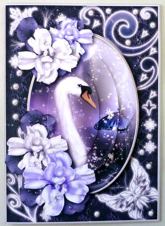 Midnight Swan in Purple Pyramid by Michelle Chivers