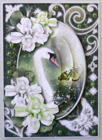 Midnight Swan in Green Pyramid by Michelle Chivers