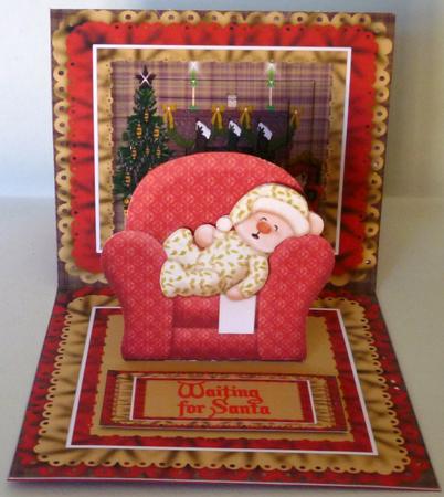 Ted Waiting for Santa Stand-up Element Easel Card by Michelle Chivers