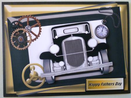 Vintage Car in Gold and Black Steampunk Frame by Michelle Chivers