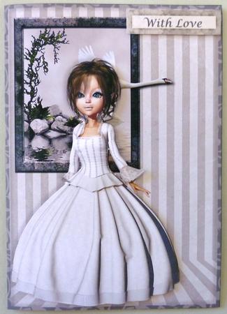 Porcelain Doll Card Front with Decoupage by Michelle Chivers