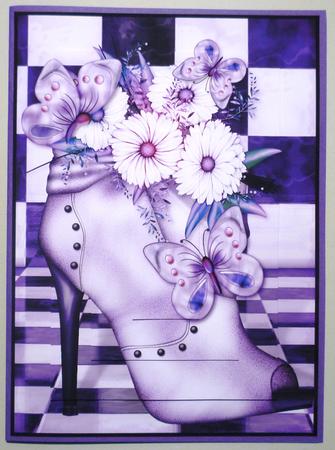 Lavender Flowerheads Over Heel Pyramid by Michelle Chivers