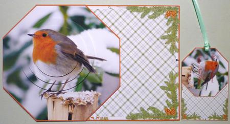Robin Perched on a Post Octagon Tag Card by Michelle Chivers