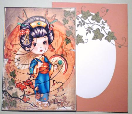 Oriental Beauty Off-center Pyramid Card & Envelope Kit by Michelle Chivers