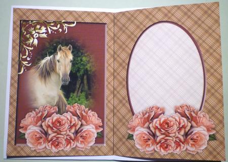 Pink Roses and Horse Blank Insert by Michelle Chivers