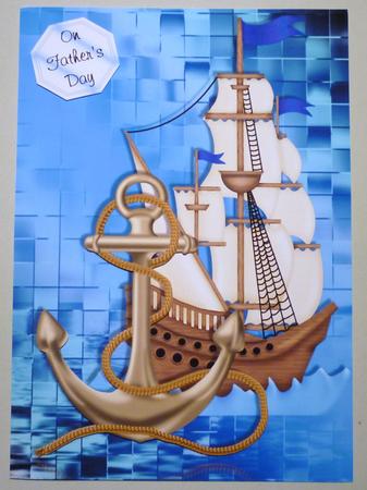 Ship and Anchor Card Front by Michelle Chivers