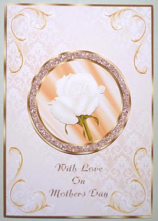 White Rose in Glitter Frame - Mothers Day by Michelle Chivers