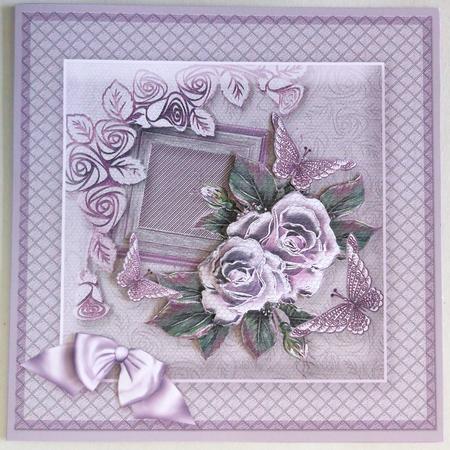 Shabby Chic Aubergine Roses - 8in x 8in Decoupage by Michelle Chivers
