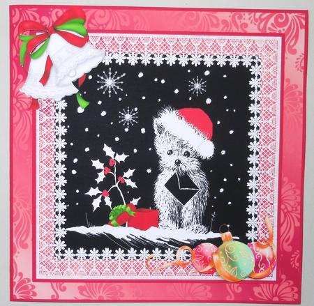 8x8 Santa Westie Decoupage by Michelle Chivers