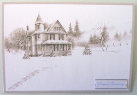 Big House in Winter Scene by Michelle Chivers