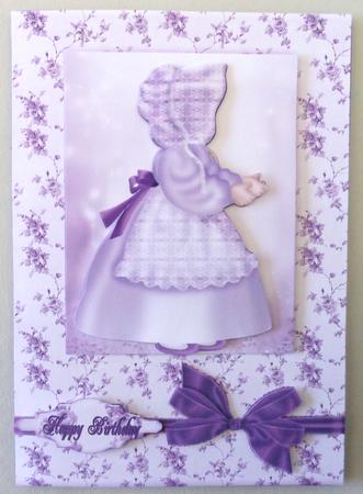 Sunbonnet Sue Lavender Framed by Michelle Chivers