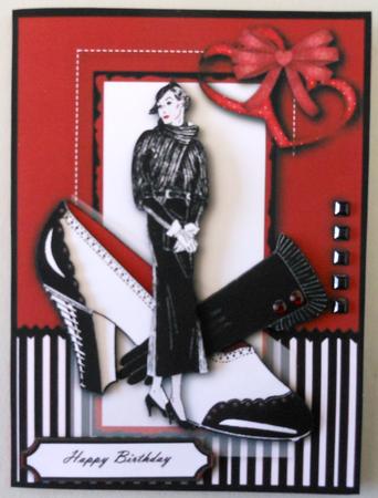 Red-black-white Vintage Topper by Michelle Chivers