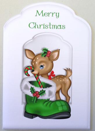 Deer, Candy Cane and Santas Boot Scalloped Top Quick Card by Michelle Chivers