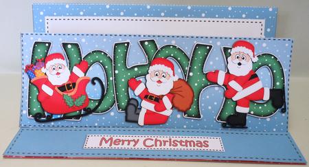 Large Dl Christmas Ho Ho Ho Santa Easel Card Kit by Michelle Chivers