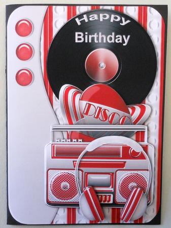 Disco Waved Border Birthday Card Front by Michelle Chivers