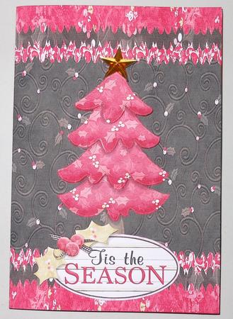 Red and Black Christmas Tree Card Topper by Michelle Chivers