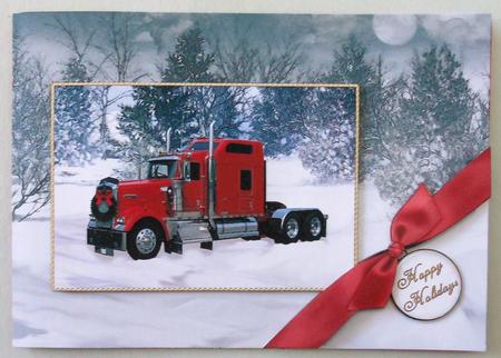 Red Christmas Truck Topper by Michelle Chivers
