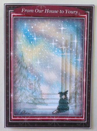 Starry, Starry Night in Burgundy Snowflake Frame Pyramage by Michelle Chivers