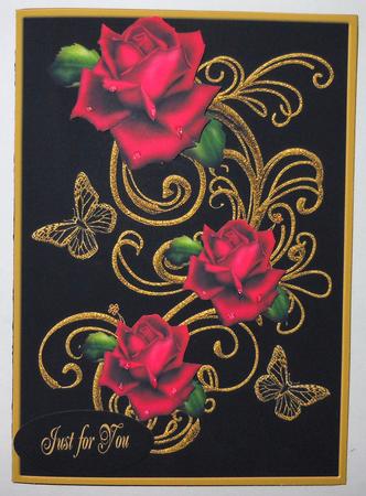 Gold and Red Roses by Michelle Chivers
