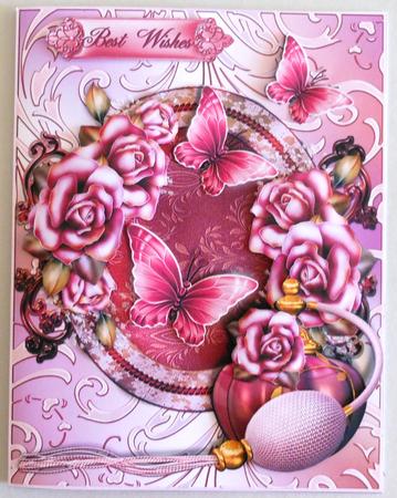 Pink Perfume Bottle in Shimmering Pink Frame by Michelle Chivers