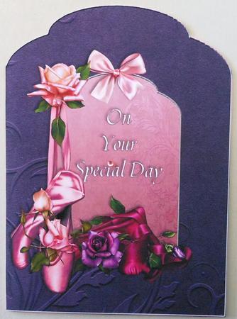 Ballet Shoes and Roses Scalloped Top Quick Card by Michelle Chivers