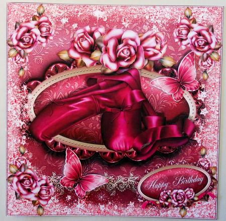 The Ballet Shoes with Roses Card Topper by Michelle Chivers
