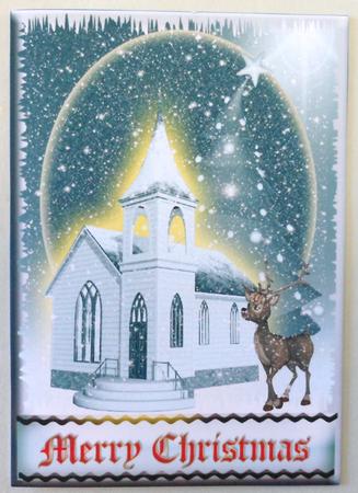 Christmas Country Church X4 by Michelle Chivers